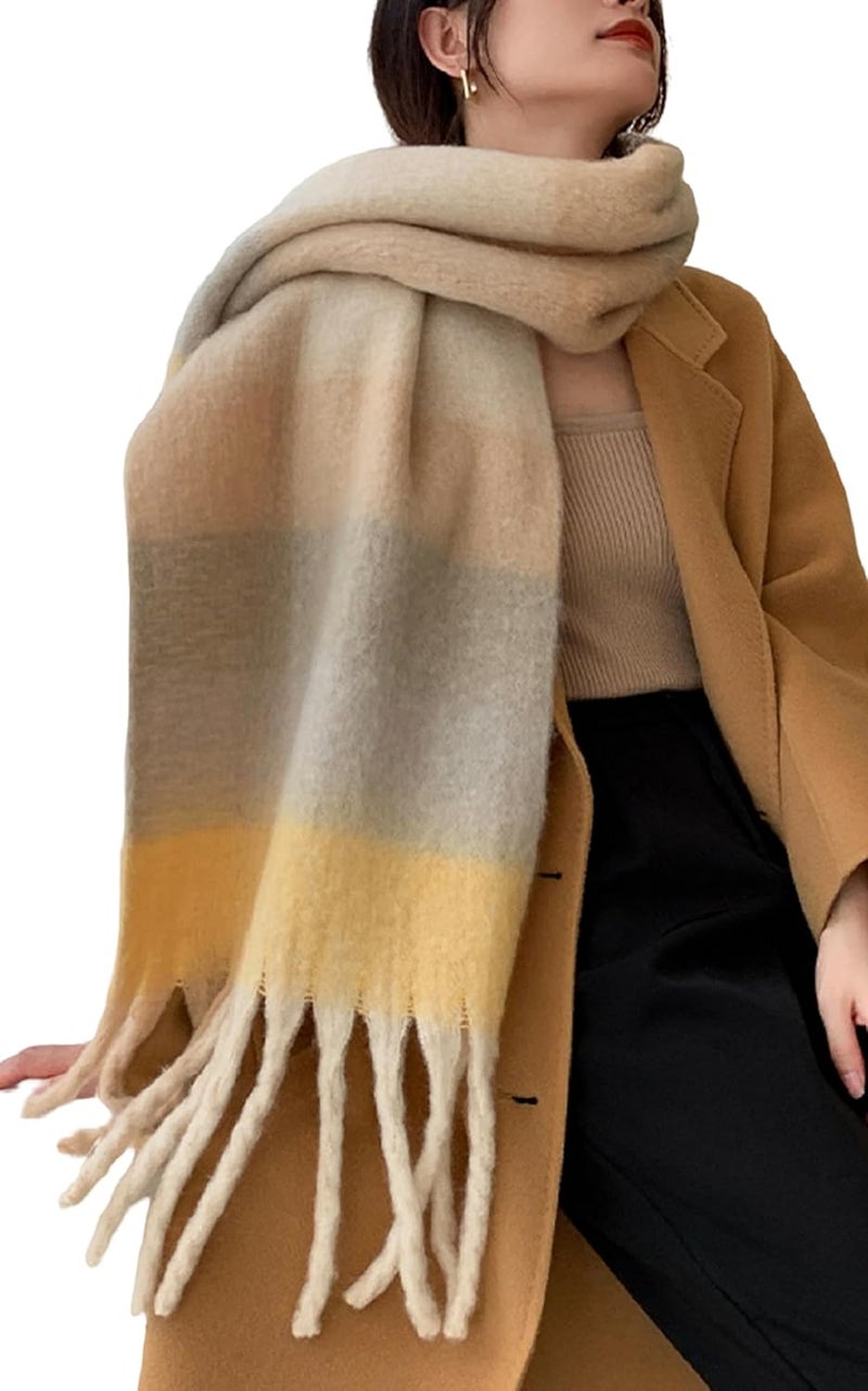 Wander Agio Winter Women Warm Scarf Long Shawl Large Scarves Cold Weather Thick Blanket Scarfs Colorful Plaid - Image 1